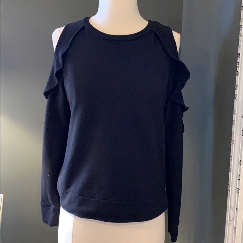 NY & Company Solo cold shoulder black top shirt